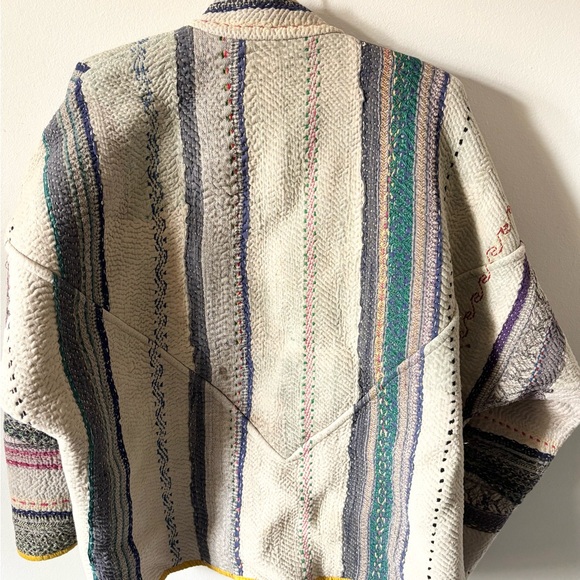 Colorful Striped Jacket with Yellow Trim - Picture 3 of 6